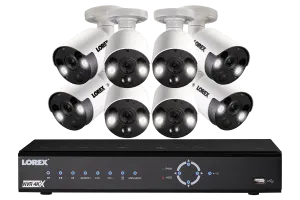 4K Ultra HD IP NVR System with 8 Active Deterrence Security Cameras, 130ft Night Vision