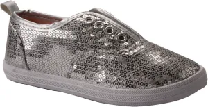 girl's toddler 5-10 silver sequin slip ons Case of 18