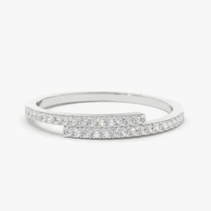 0.18CTW Cross Over Lab Grown Diamond Stackable Band