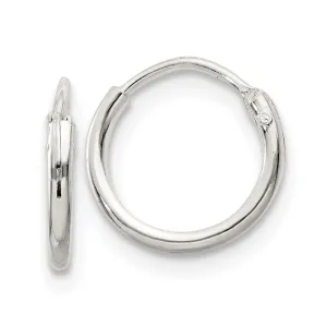 1.3mm, Sterling Silver, Endless Hoop Earrings - 10mm (3/8 Inch)