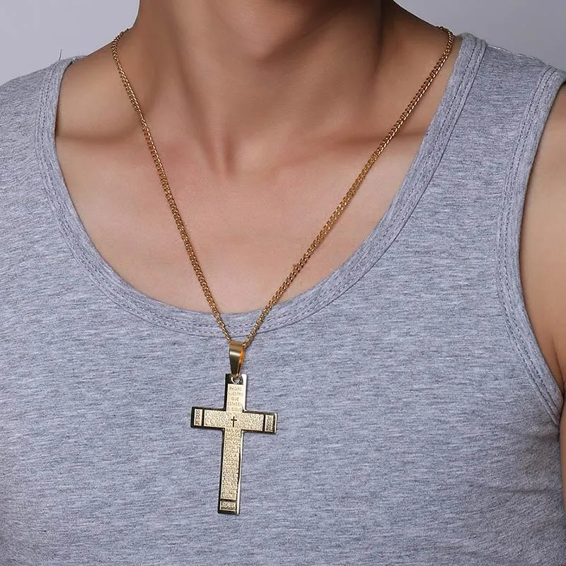 24" Jesus Cross Prayer Necklace