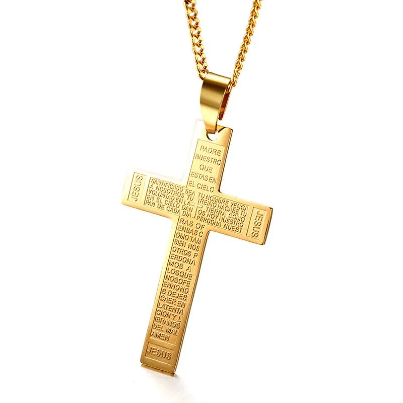 24" Jesus Cross Prayer Necklace