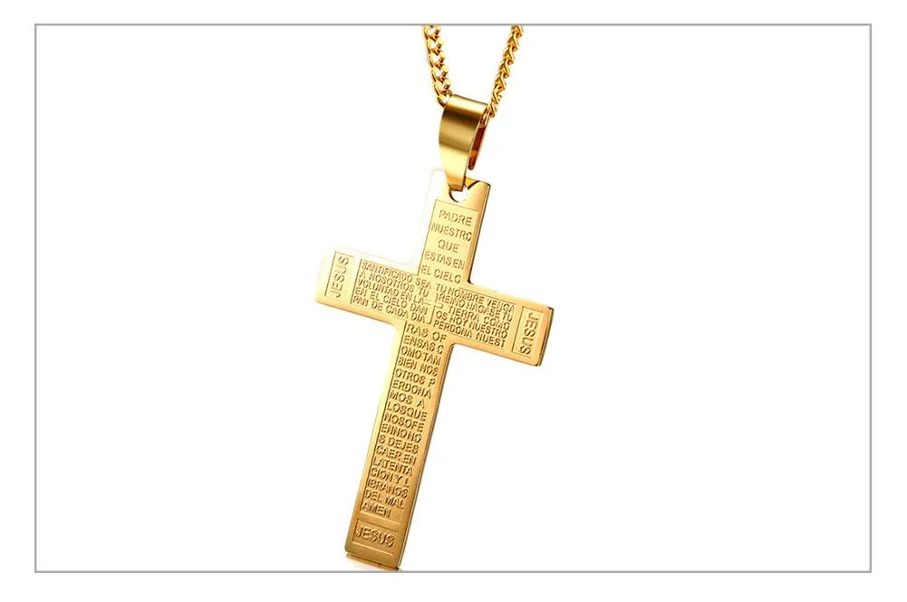 24" Jesus Cross Prayer Necklace