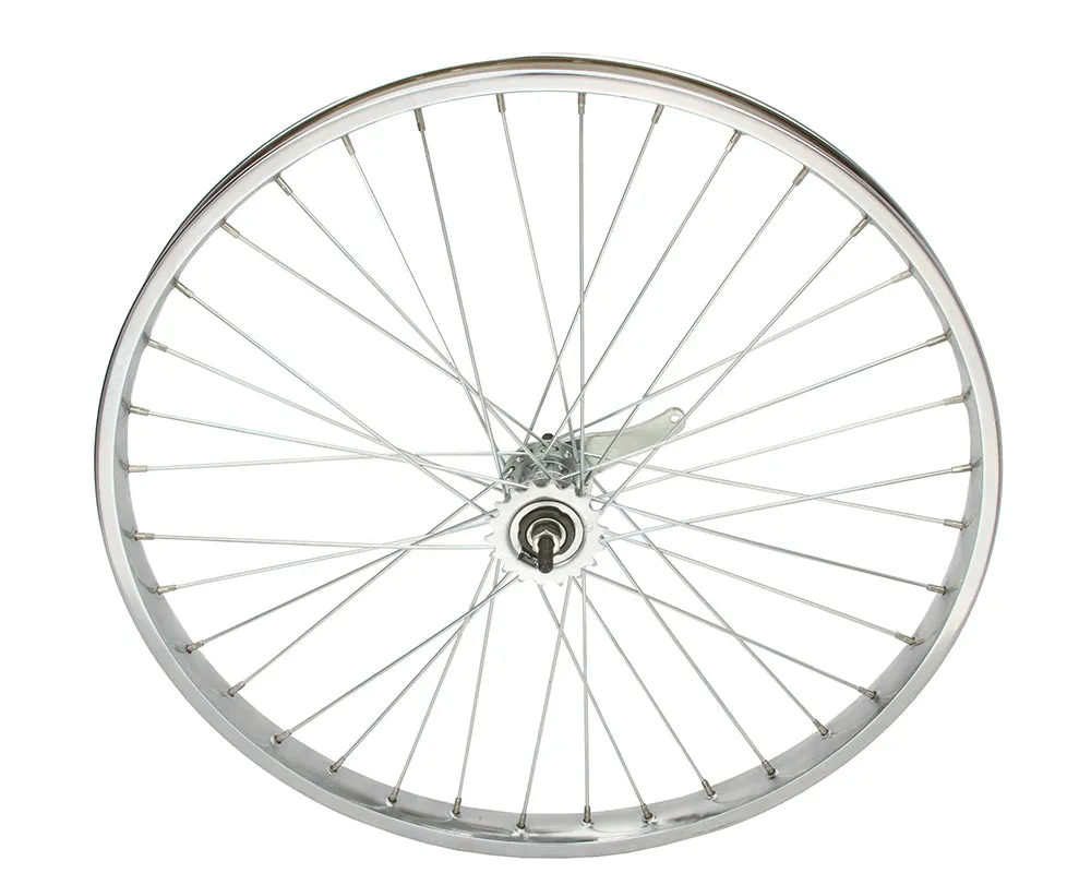 26 X 2.125 STEEL COASTER WHEEL 36 SPOKE 12G UCP 3/8 AXLE SINGLE WALL CHROME Live 4 Bikes 292981