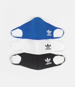 Adidas Face Masks (3 Pack) - Multicolour / Black / White / Bluebird