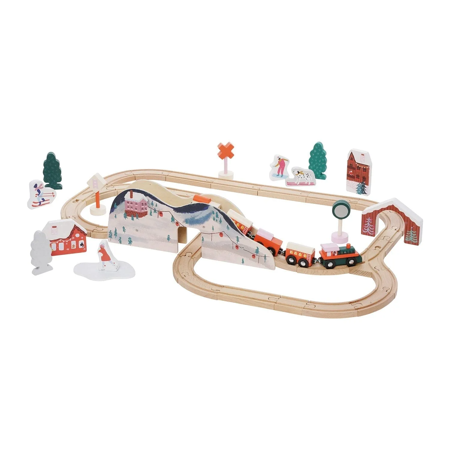 Alpine Express Wooden Toy Train Set