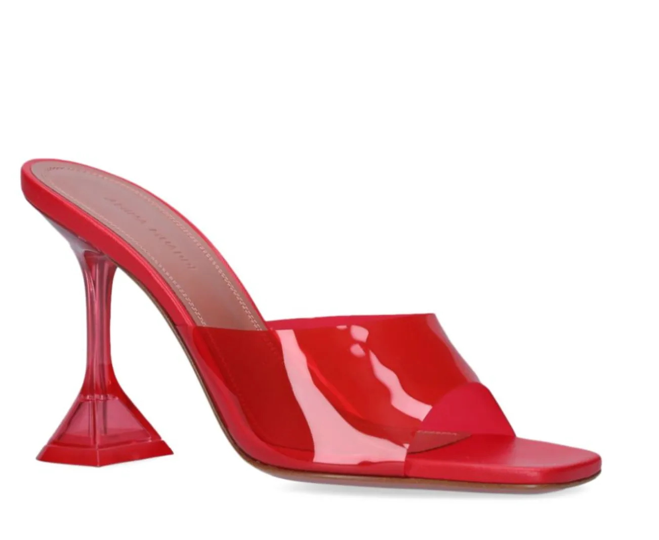 Amina Muaddi Lupita Red PVC Mules