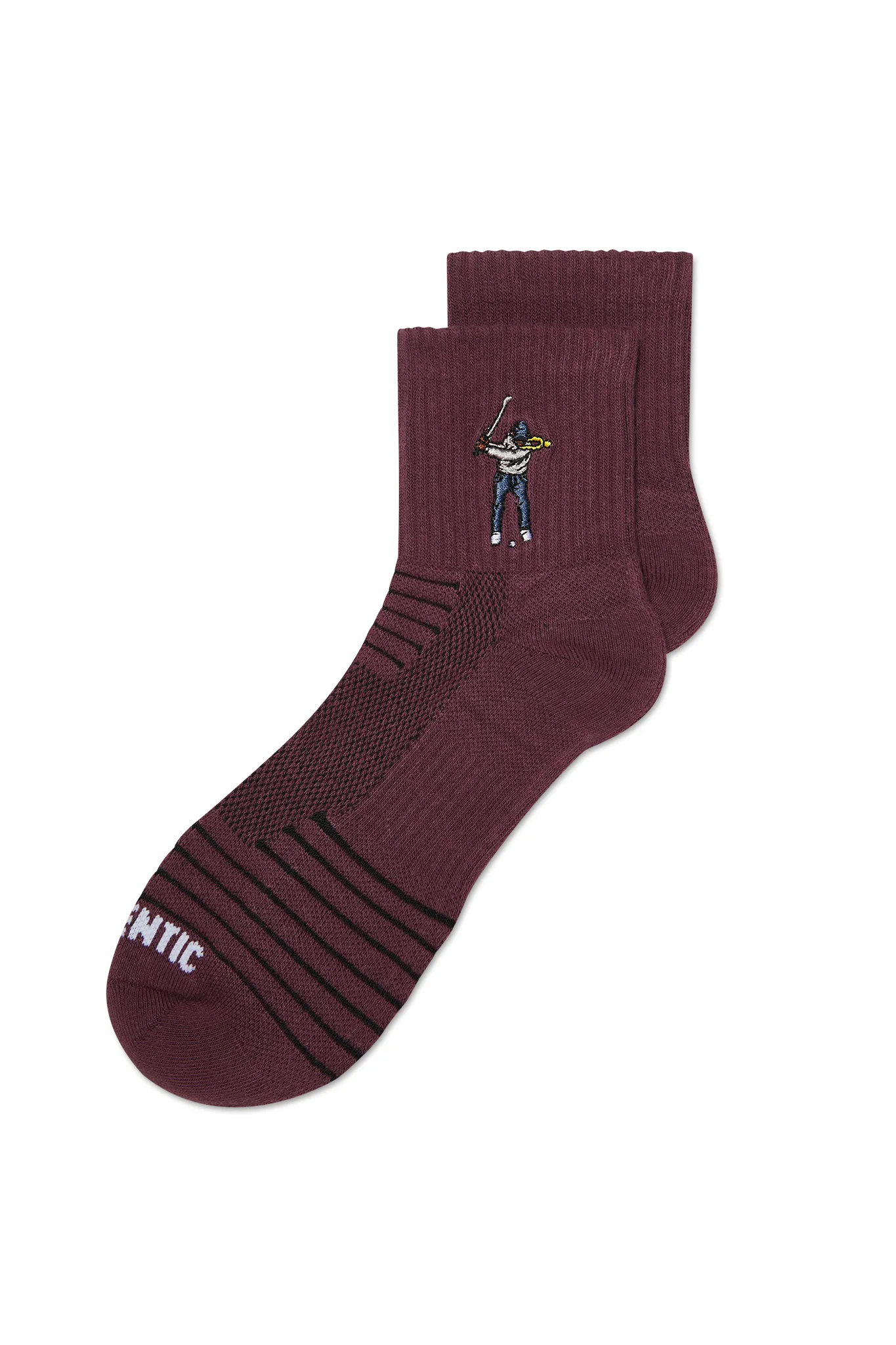 Ankle Height Logo Socks Berry Wine