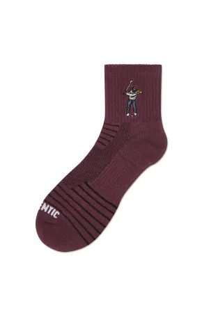 Ankle Height Logo Socks Berry Wine