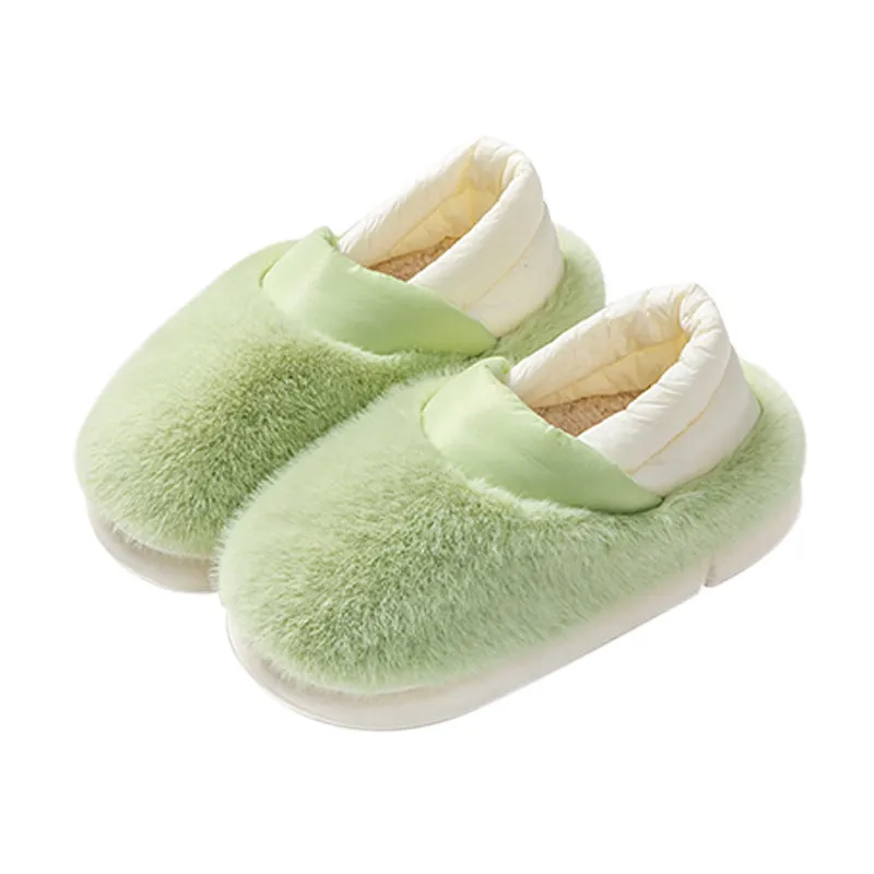 Anti-Slip Winter Slippers Comfortable Warm Plush Flurry Slides Indoor Slippers Floor Cozy Shoes For Women Men Couple