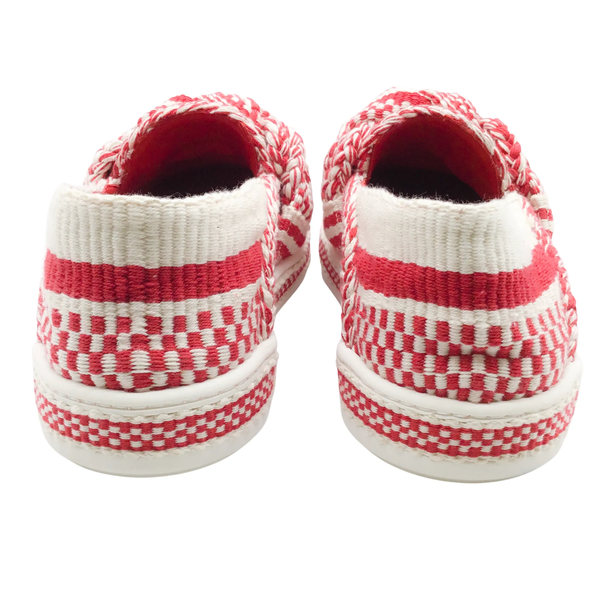 ANTOLINA Red Check Woven Slip On Sneakers