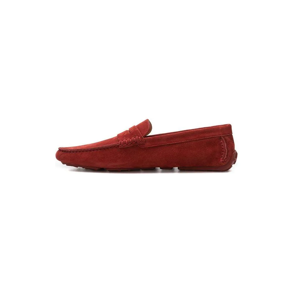 Bally Elegant Bordeaux Leather Loafers for Men