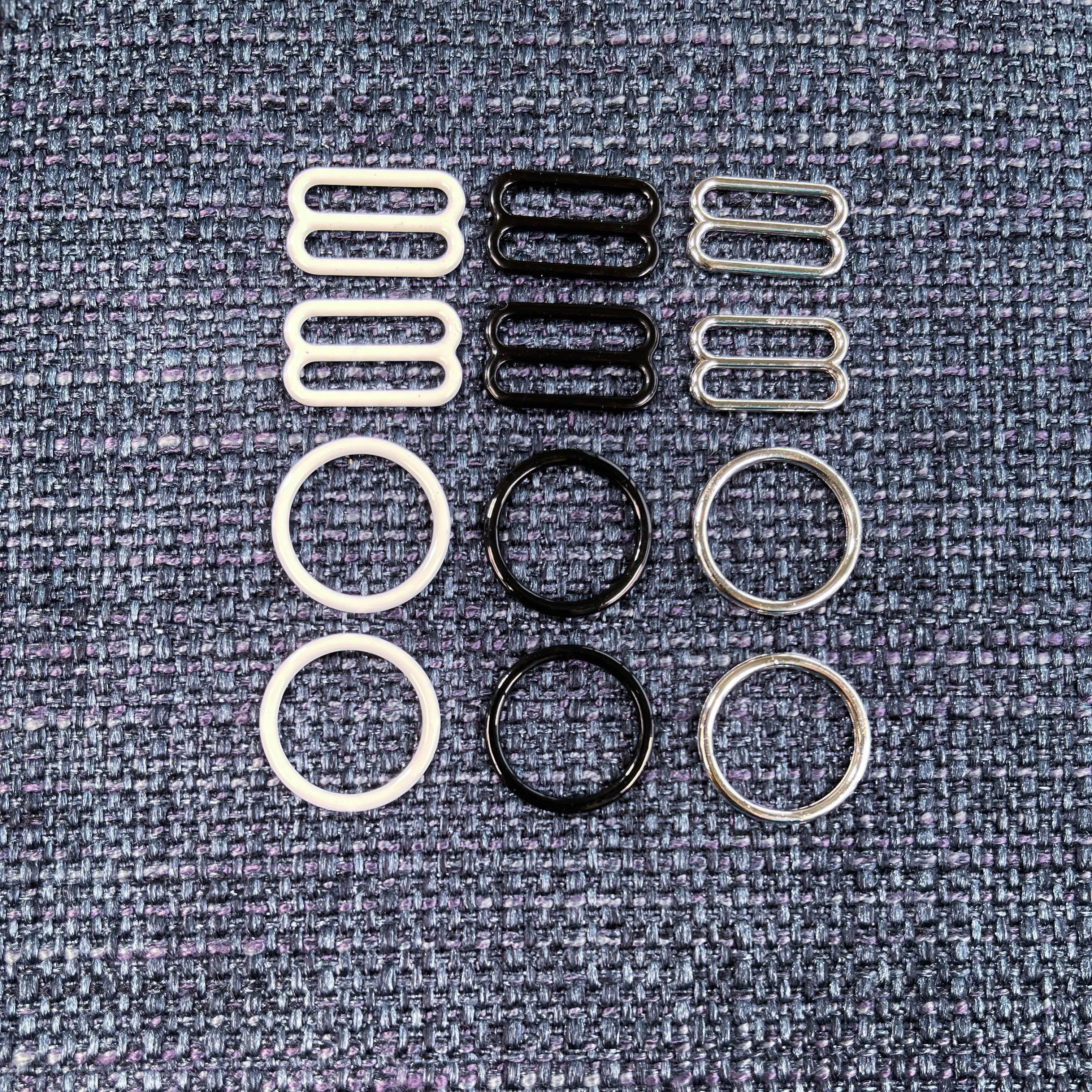 Basic 5/8" Rings and Slides (White, Black, Silver)