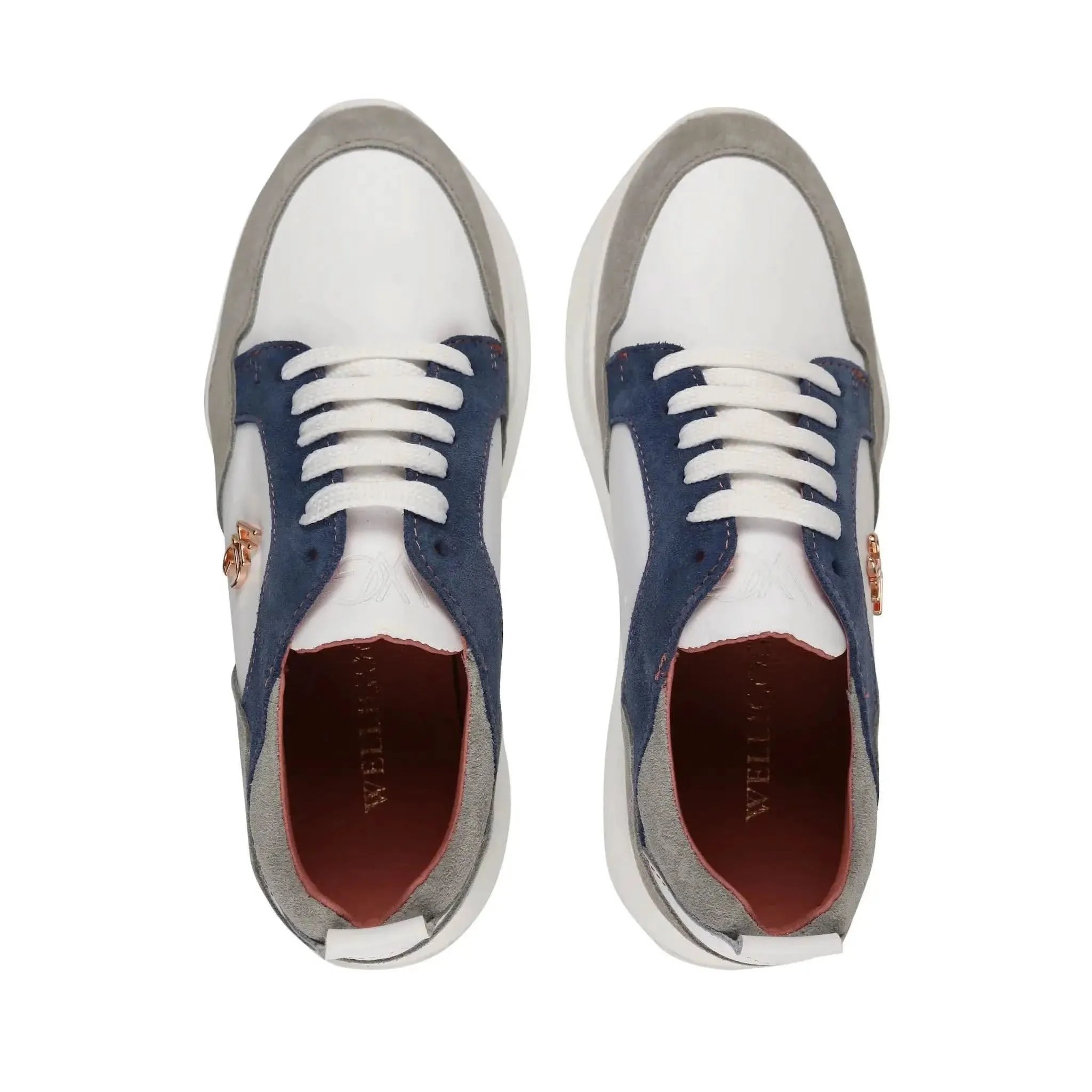 Camden Grey/Blue Chunky Trainers