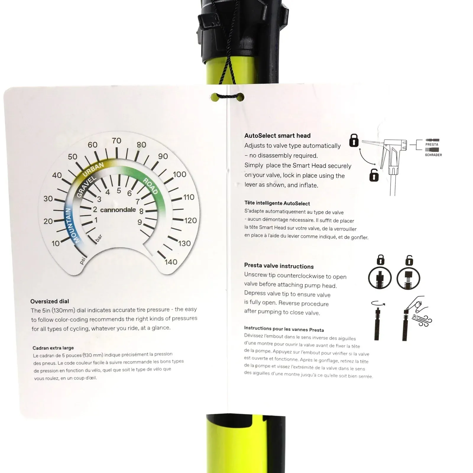 Canondale Essential Bicycle Floor Pump - Yellow