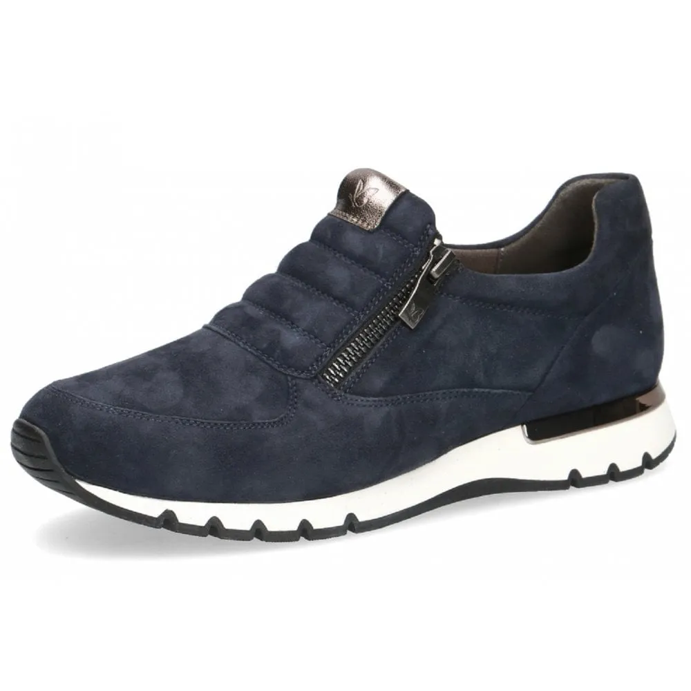 Caprice 24752-29 Ocean Suede Leather Zip Side Trainers