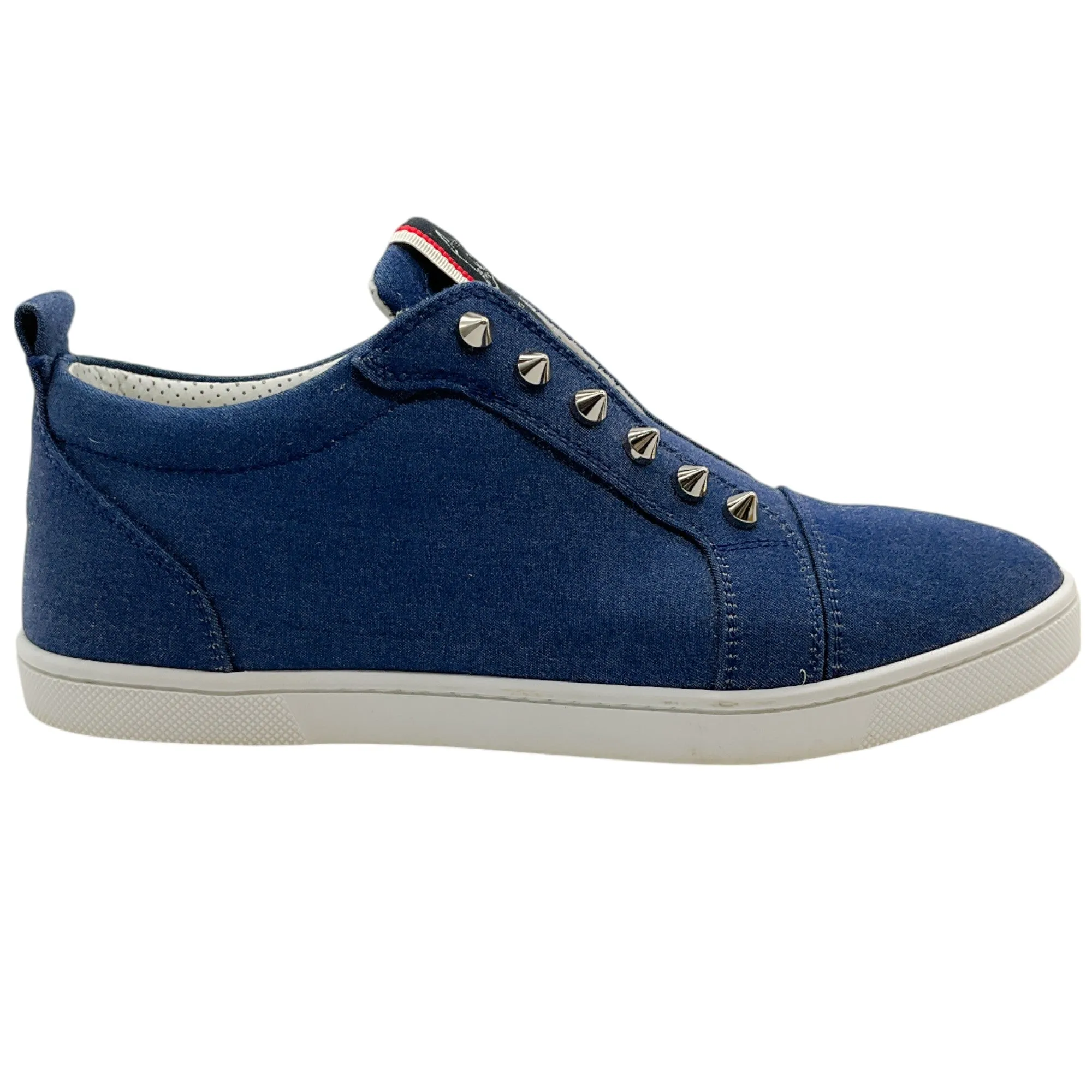 Christian Louboutin Blue Denim Figue A Vontade Slip On Sneakers