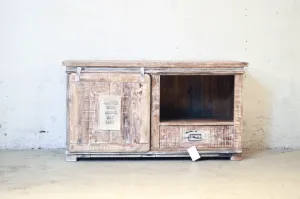 Credenza Porta TV Industrial Shabby chic con anta scorrevole - 1 anta 1 cassetto