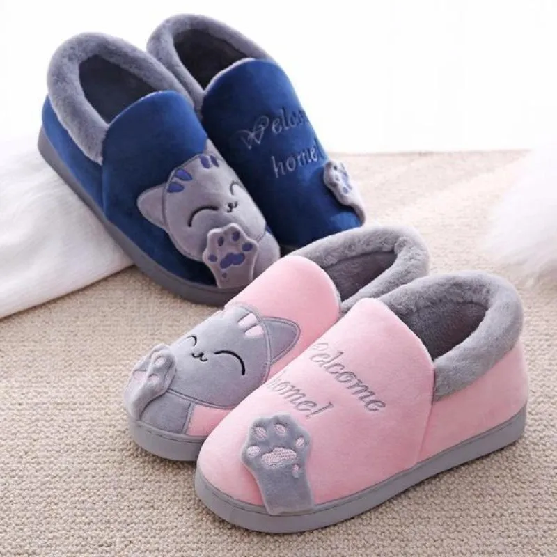 Cute Kitty Warm Slippers Indoor Shoes For Cat Lovers