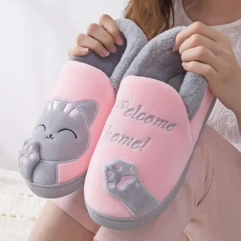 Cute Kitty Warm Slippers Indoor Shoes For Cat Lovers