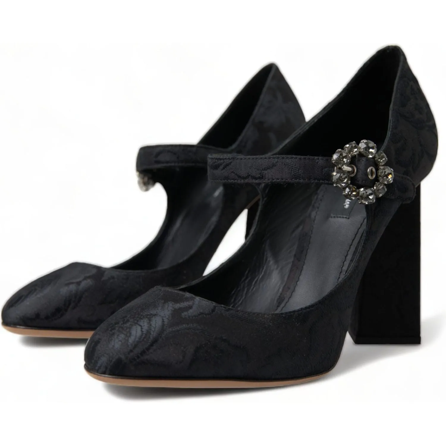 Dolce & Gabbana Chic Black Brocade Mary Janes Pumps