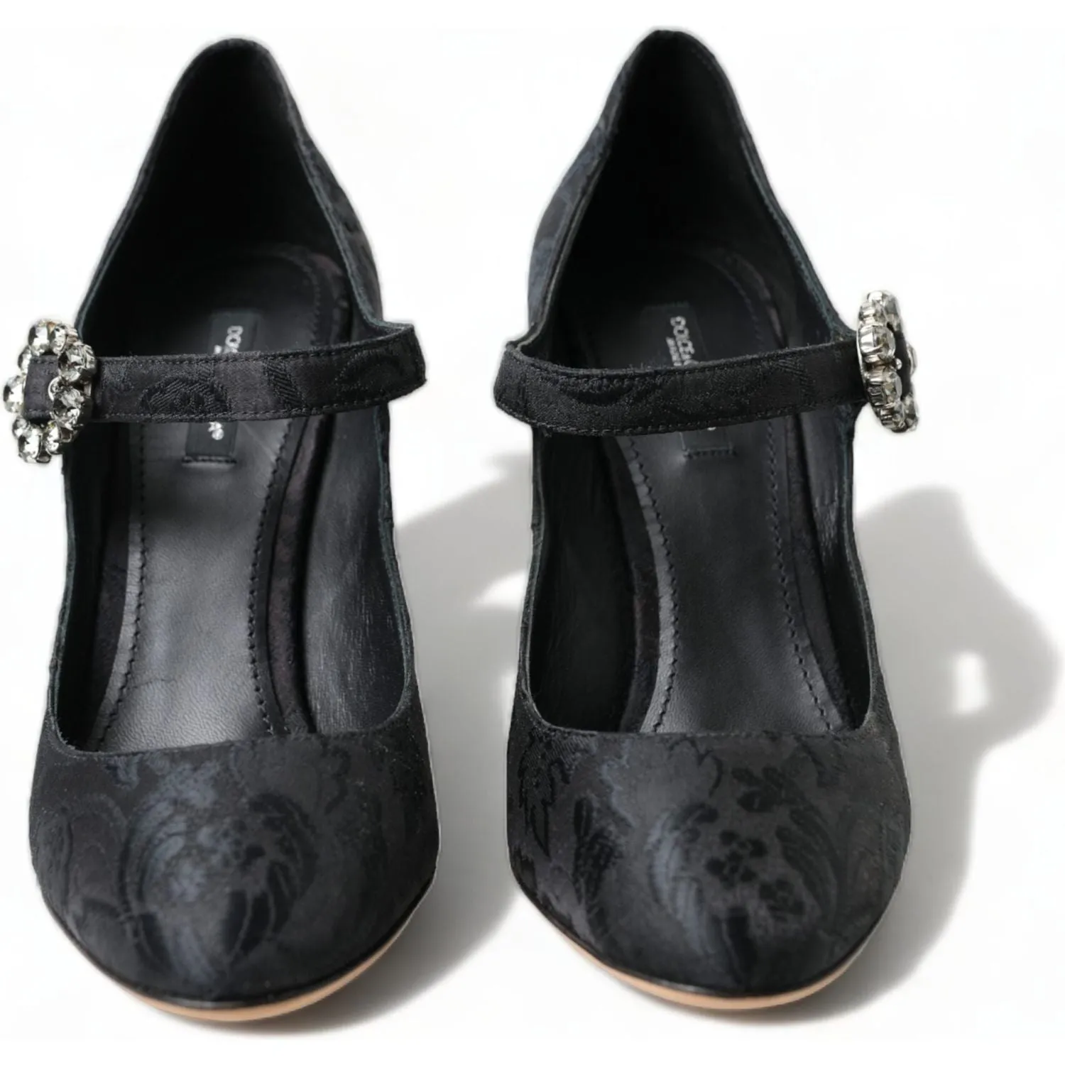 Dolce & Gabbana Chic Black Brocade Mary Janes Pumps