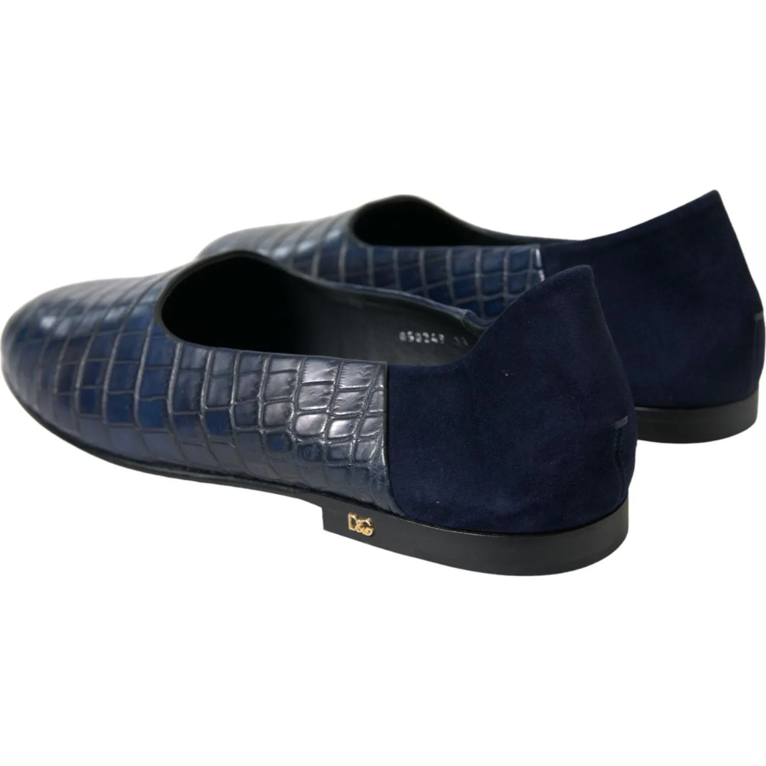 Dolce & Gabbana Elegant Blue Crocodile Leather Loafers