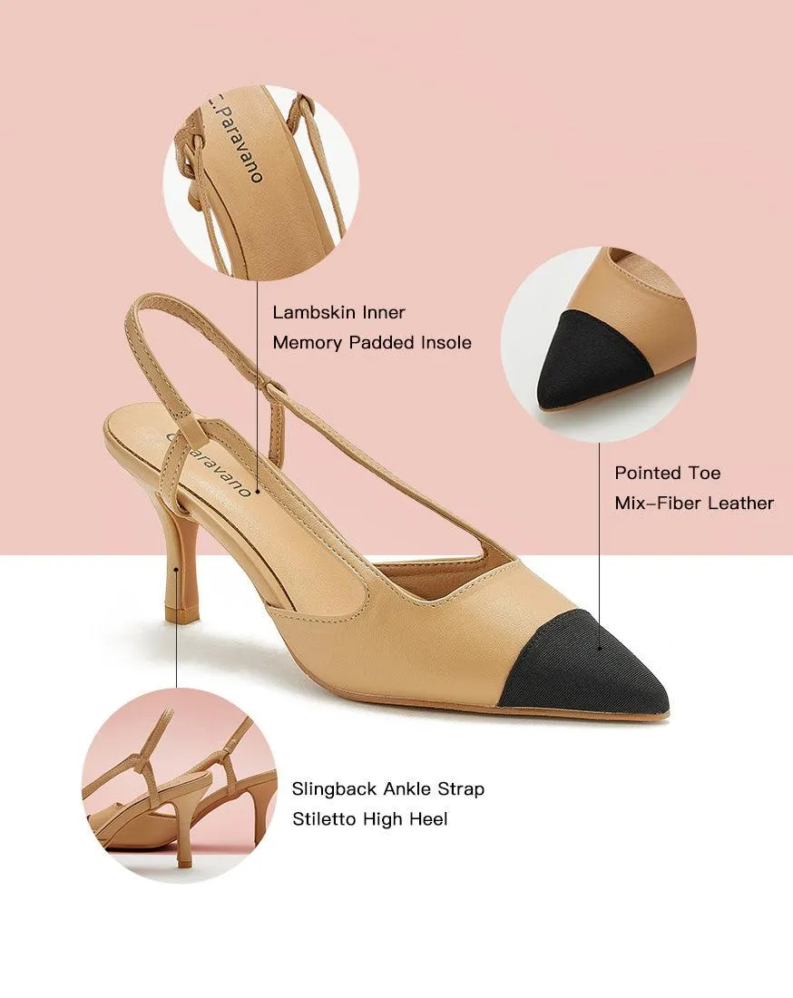 Elegant Slingback Pumps Beige