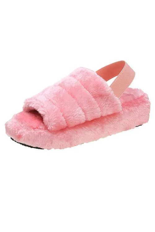 Fuzzy Platform Sandals