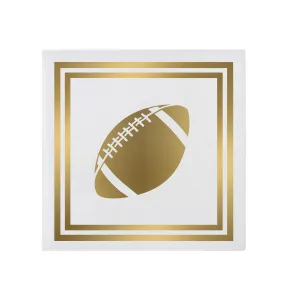 Gold Football Cocktail Napkins