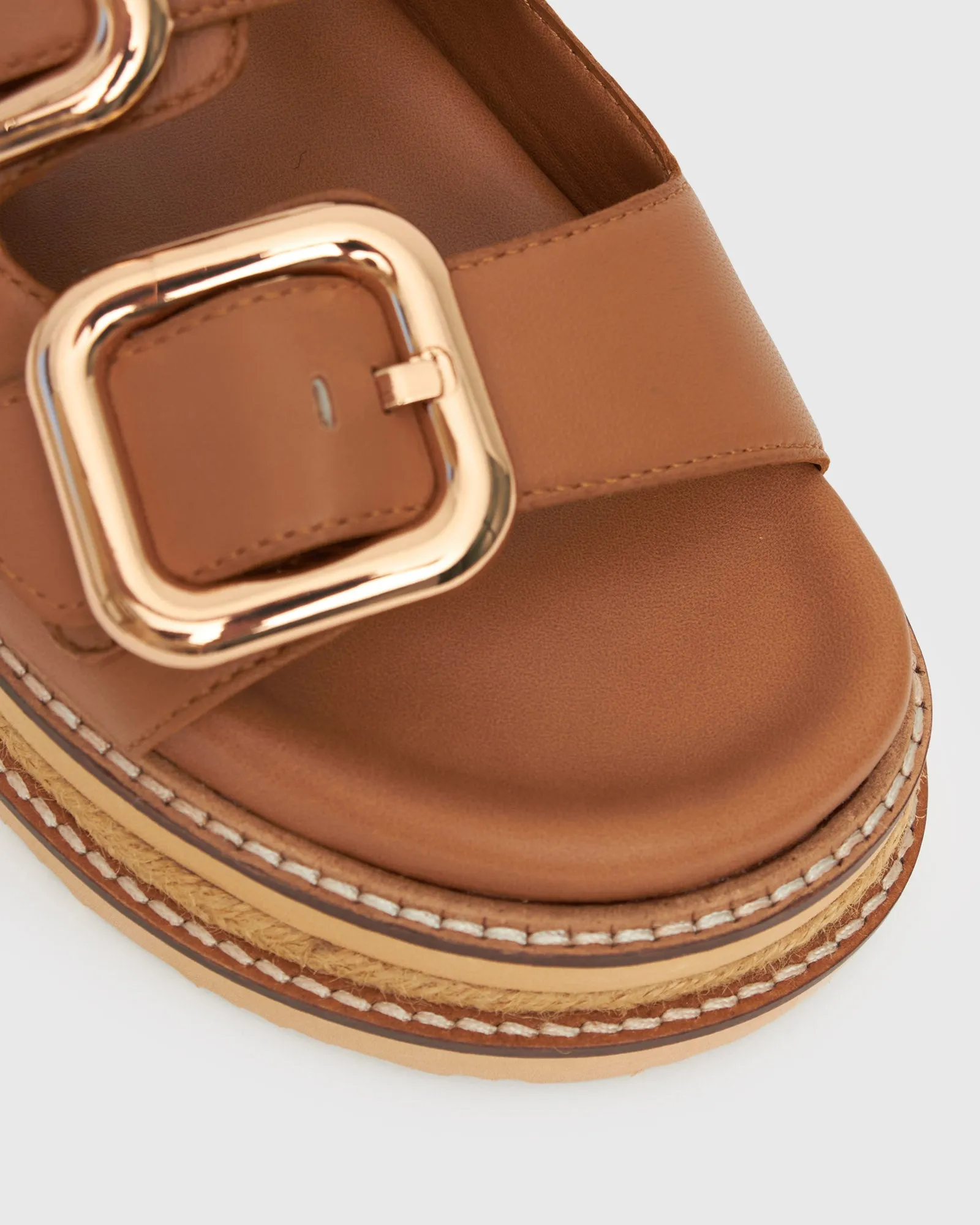 HALO Leather Buckle Footbed Slides