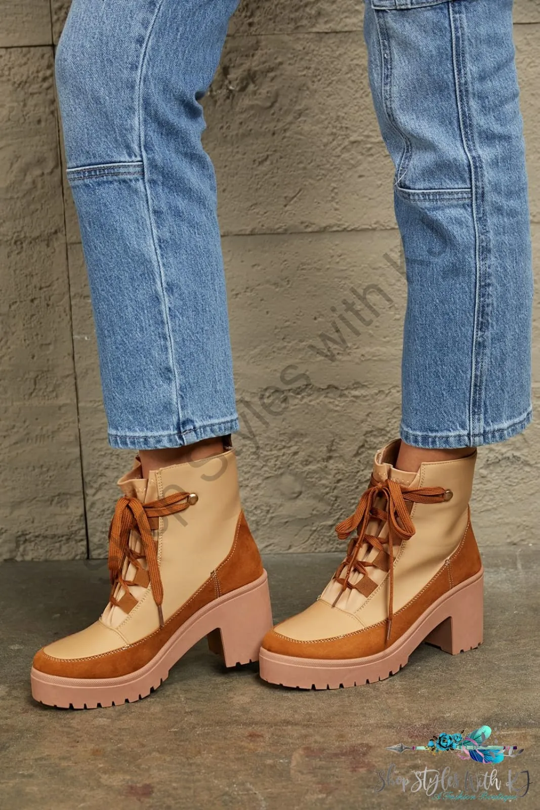 Lace Up Lug Booties