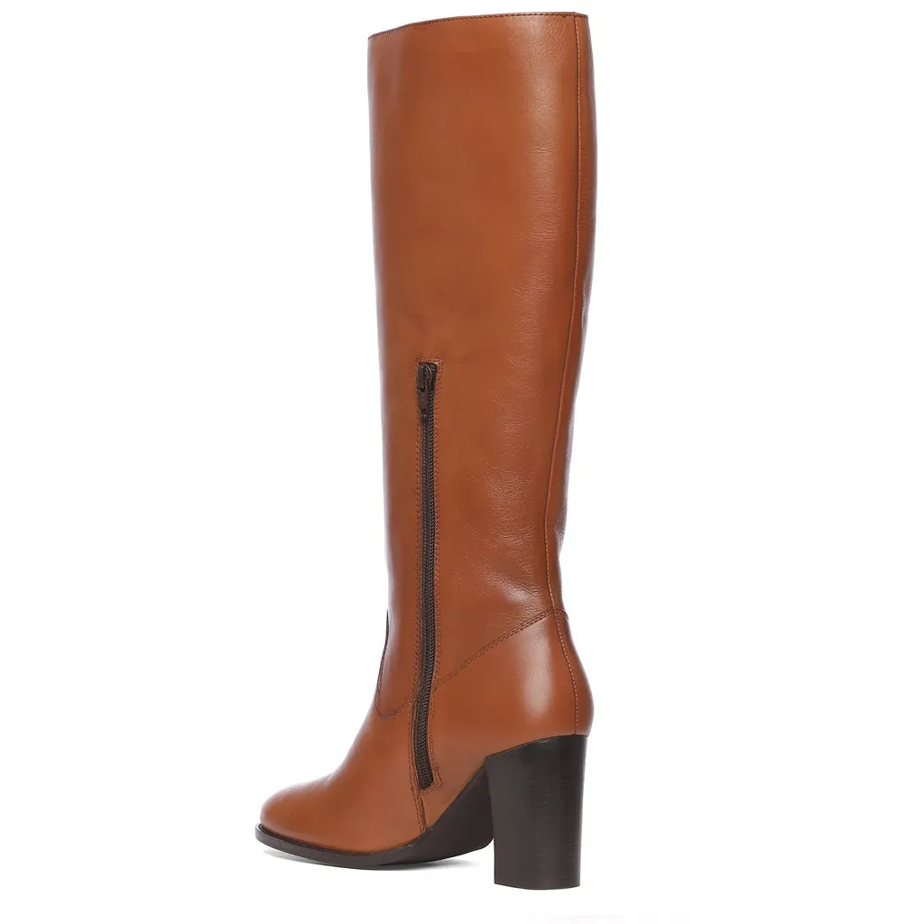 Saint Gillian Tan Leather Knee High Long Boots