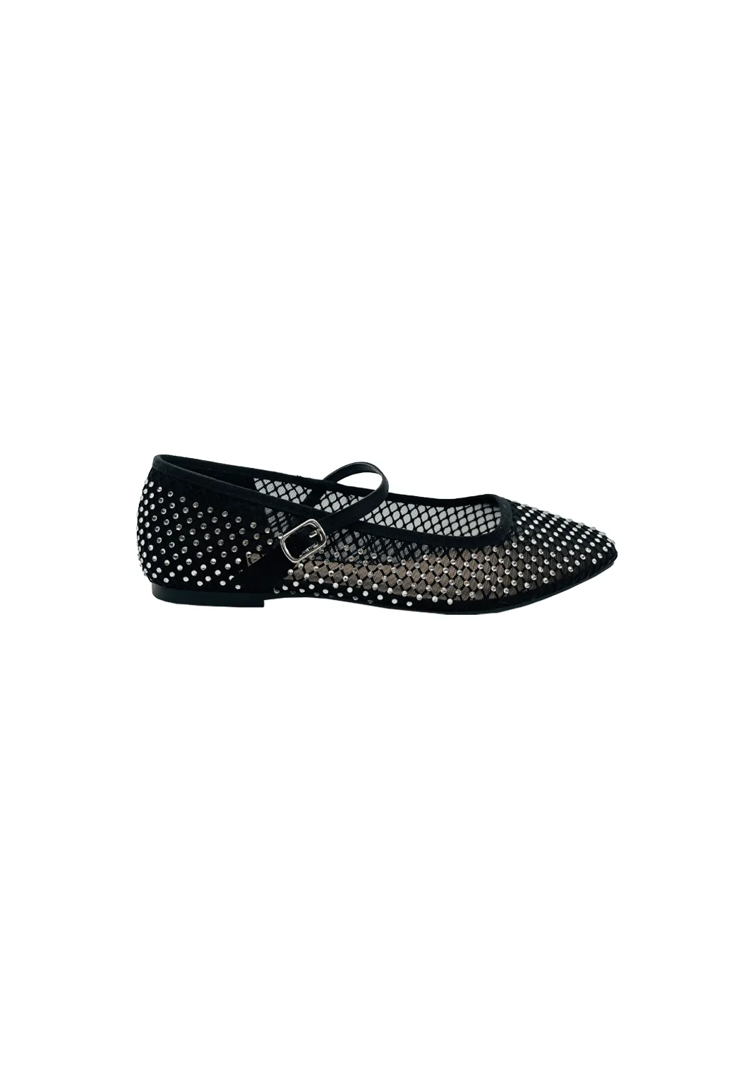 SAMPLE - Mesh Mary Janes - Embellished Black