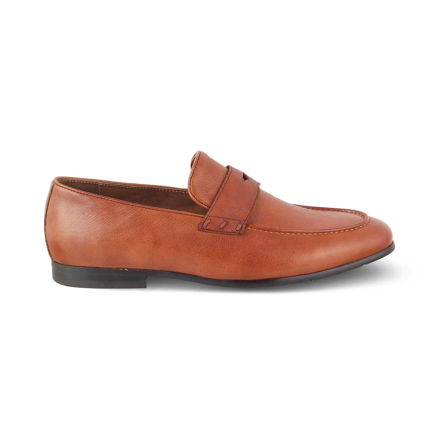 The Douce Tan Men's Leather Penny Loafers Tresmode